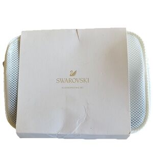 Swarovski White and Gold Accessories Bag Set Travel Bag
